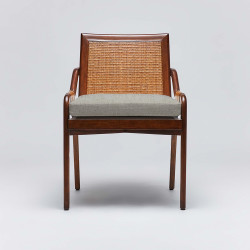 Interlude Home Delray Side Chair - Chestnut/ Fog