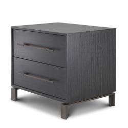 Eichholtz Canova Bedside Table - Charcoal Grey Oak Veneer