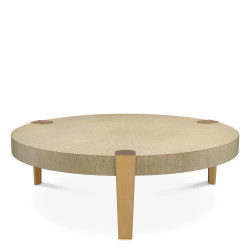 Eichholtz Oxnard Coffee Table - Washed Oak Veneer Br Brass