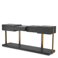 Eichholtz Nerone Console Table - Charcoal Grey Oak Veneer