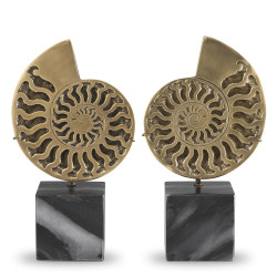 Eichholtz Ammonite Object - Vintage Brass - Set Of 2