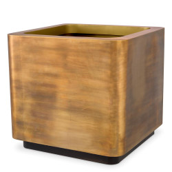 Eichholtz Jasper Planter - Square L Vintage Brass 75 X 75 Cm X H. 70 Cm