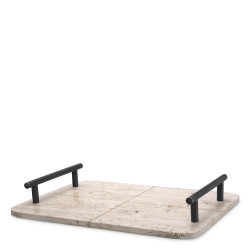 Eichholtz Ugo Tray - Travertine Bronze Highlight