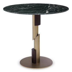 Eichholtz Flow Dining Table - Brushed Brass Green Marble