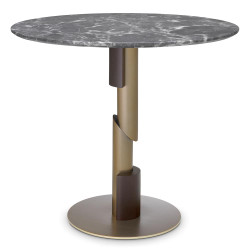 Eichholtz Flow Dining Table - Brushed Brass Grey Marble