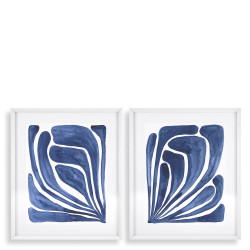 Eichholtz Blue Print - Stylized Leaf - Set Of 2 Prints