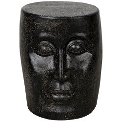 Noir Head Side Table - Black Fiber Cement
