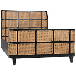 Noir Porto Bed - Queen - Hand Rubbed Black