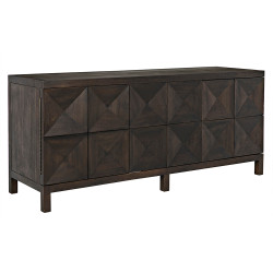 Noir Quadrant 3 Door Sideboard - Ebony Walnut