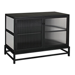 Noir Chandler 2 Door Sideboard - Black Steel