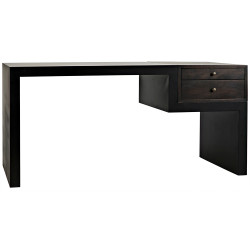 Noir Alvaro Desk - Black Steel With Ebony Walnut