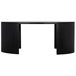 Noir Marigold Desk - Ebony Walnut With Black Steel