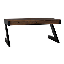 Noir Z Desk - Metal With Dark Walnut