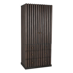 Noir Amunet Hutch - Pale Rubbed With Light Brown Trim