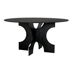 Noir Element Dining Table - Black Metal