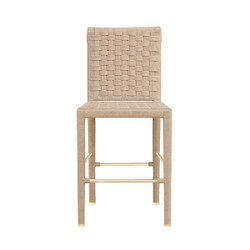 Worlds Away Natural Rope Basketweave Pattern Counter Stool - Antique Brass Stretcher Worlds Away Natural Rope Basketweave Pattern Counter Stool - Antique Brass Stretcher