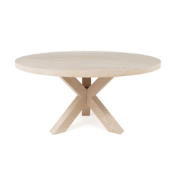 Worlds Away Tripod Base Round Dining Table - Cerused Oak