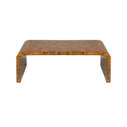 Worlds Away Dark Burlwood Waterfall Coffee Table