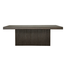 Worlds Away Slatted Pedestal Base Coffee Table - Dark Espresso Oak