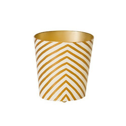 Worlds Away Gold And Cream Zebra Wastebasket