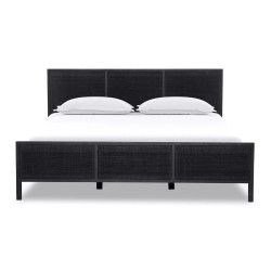 Four Hands Sydney Bed - King - Black Wash W/ Black Cane