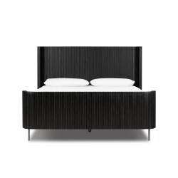 Four Hands Fletcher Bed - Queen - Distressed Balck Oak