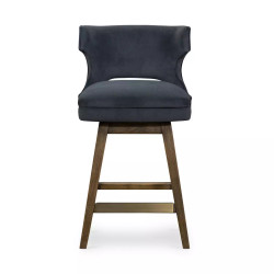 Four Hands Task Swivel Counter Stool - Modern Velvet Shadow