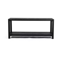 Four Hands Lamar Console Table - Drifted Matte Black Veneer