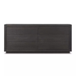 Four Hands Warby 6 Drawer Dresser - Worn Black Oak Veneer Four Hands Warby 6 Drawer Dresser - Worn Black Oak Veneer