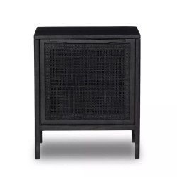 Four Hands Sydney Nightstand - Left - Black Wash W/ Black Cane Four Hands Sydney Nightstand - Left - Black Wash W/ Black Cane