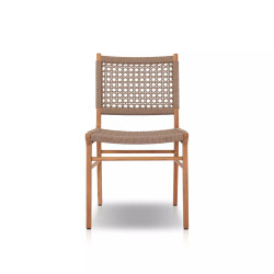 Four Hands Delmar Outdoor Dining Chair - Natural Teak - Khaki Rope