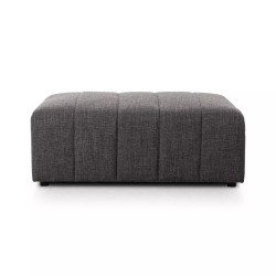 Four Hands BYO: Langham Channeled Sectional - Ottoman - Saxon Charcoal