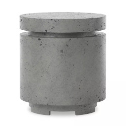 Four Hands Higgins Outdoor Round Propane Enclosure - Pewter Concrete