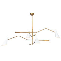 Regina Andrew Spyder Chandelier - White And Natural Brass