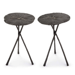 Regina Andrew Lotus Table Small - Set Of 2 Dark Nickel