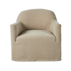 Amber Lewis x Four Hands Lowell Slipcover Swivel Chair - Broadway Dune