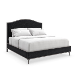 Caracole Fontainebleau Platform King Bed - Sea Smoke Leaf