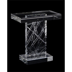 John Richard Etched Crystal Accent Table