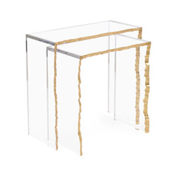 John Richard Gold-Leaf Edge Nesting Tables - Set Of Two