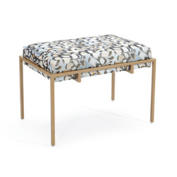 John Richard Metal Gold Upholstered Bench