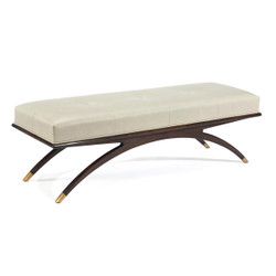 John Richard Euclidean Bench - Light Gray Leather