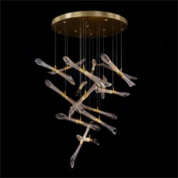 John Richard Rhapsody Fluted And Seeded Glass Tubes Chandelier