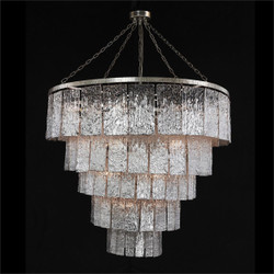 John Richard Twilight Twenty-Four-Light Slumped Glass Chandelier - Silver