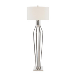 John Richard Curved Frame Stainless Steel Floor Lamp