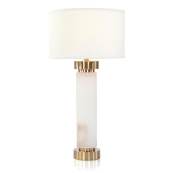 John Richard Alabaster And Coffee Bronze Table Lamp