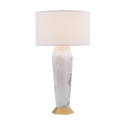 John Richard Marble And Gold-Leaf Hexagon Table Lamp