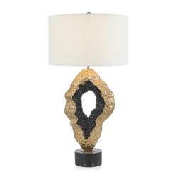 John Richard Hammered Gold And Black Geode Table Lamp