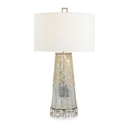 John Richard Mirror Glass And Brushed Stainless Steel Table Lamp