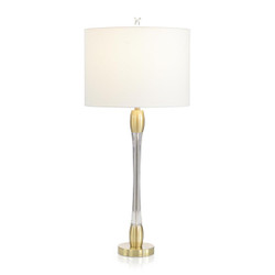 John Richard Crystal And Satin Gold Table Lamp