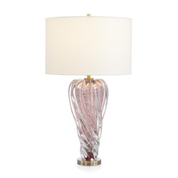 John Richard Rose Pink Art Glass Table Lamp